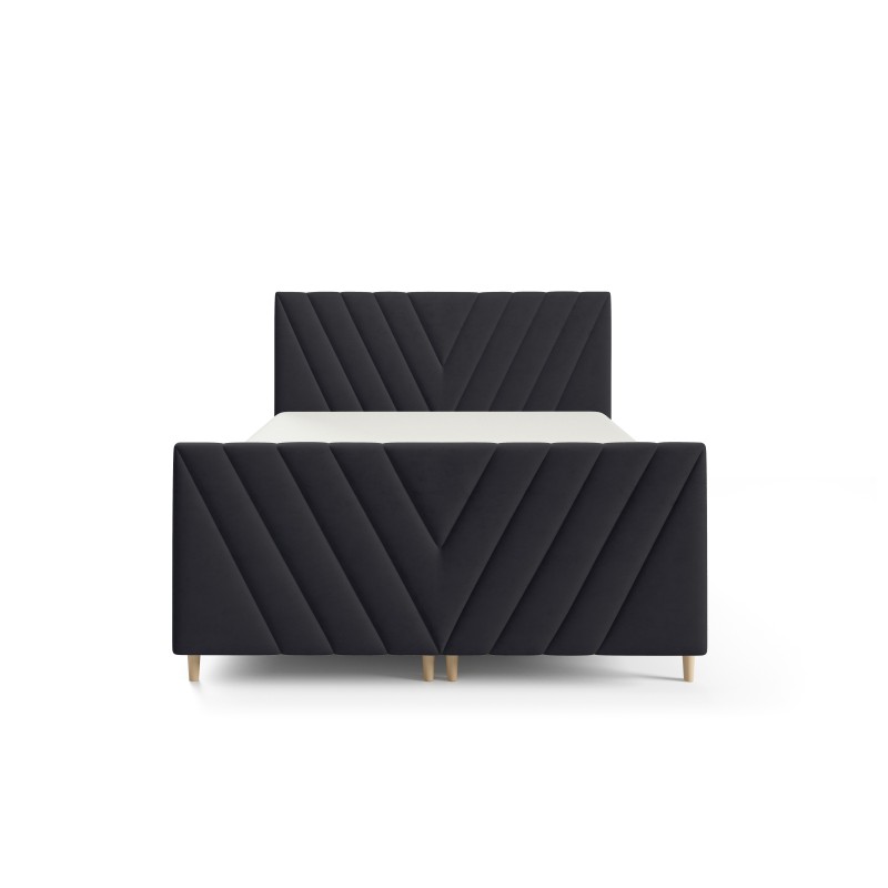 Cama continental Karo Plus con contenedor para ropa de cama, tela Fresh 17