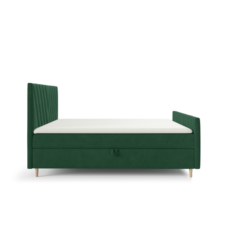 Cama continental Karo Plus con contenedor para ropa de cama, tela Fresh 13