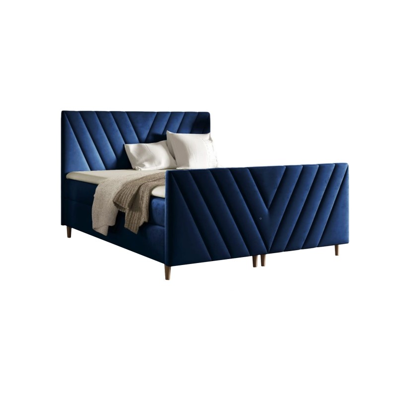 Karo Plus continental bed with a bedding container, fabric Fresh 11