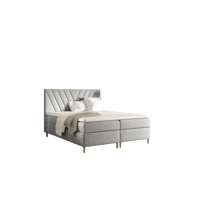 Cama continental Karo con contenedor para ropa de cama, tela Fresh 84