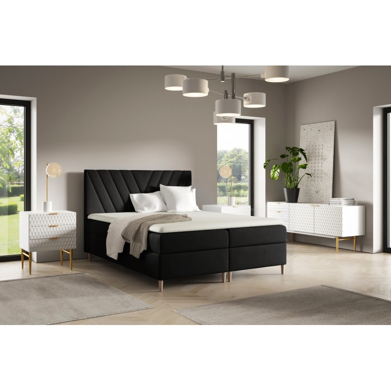 Karo continental bed with a bedding container, Fresh 17 fabric