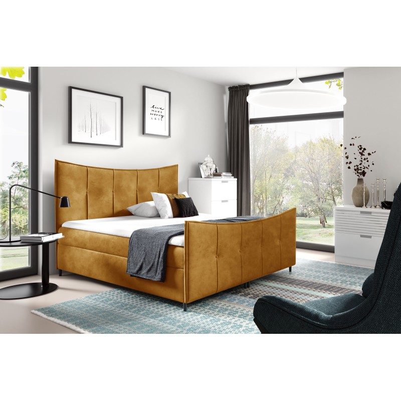 Elmo Lux continental bed with a storage compartment for bedding, fabric Fresh 37