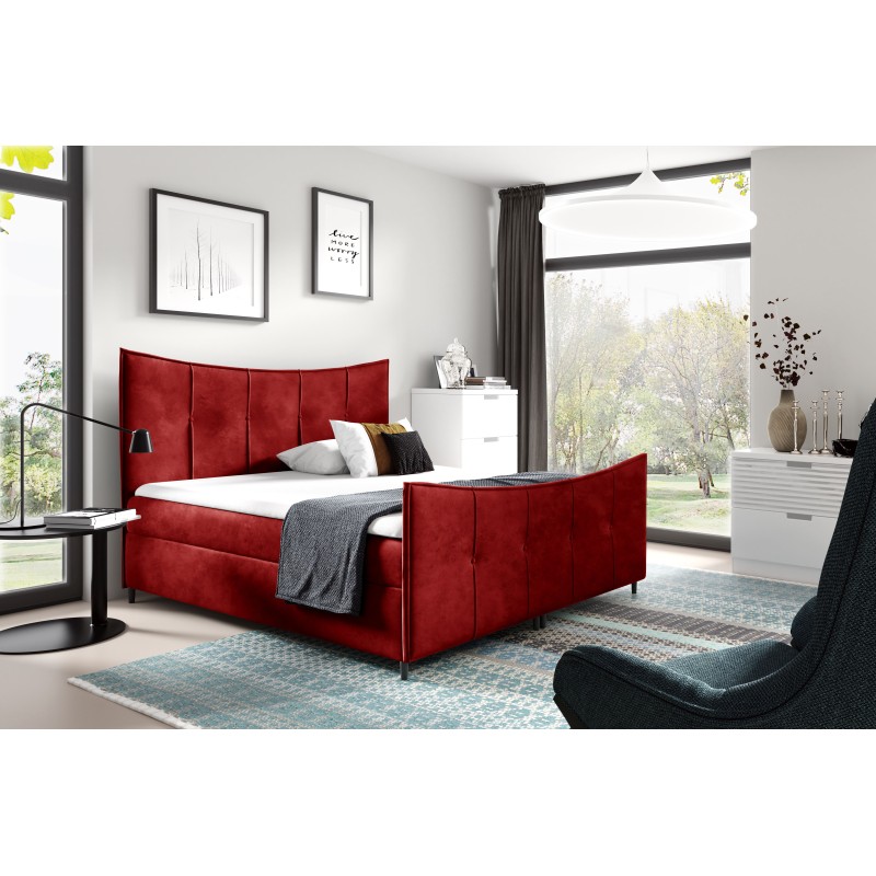 Cama continental Elmo Lux con contenedor para ropa de cama tela Fresh 8