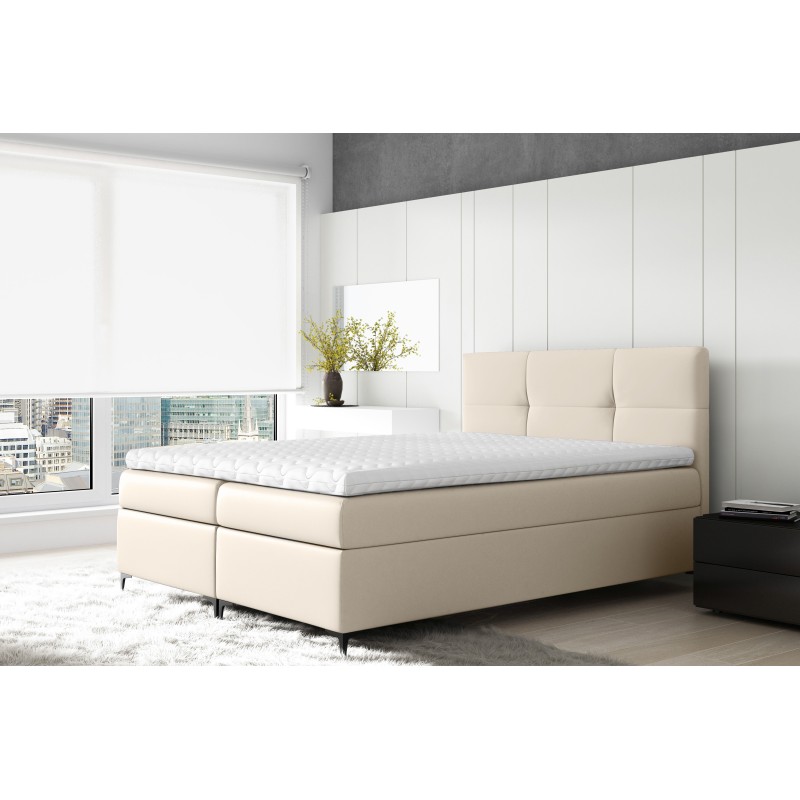 Kontinentales Bett Bari mit Bettkasten Stoff Soft 33