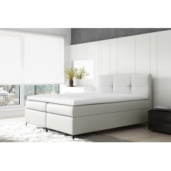Cama continental Bari con contenedor para ropa de cama, tela Soft 17