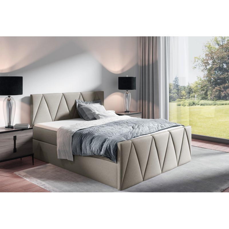 Континентальне ліжко Canto Lux з ящиком для постільної білизни, тканина Rico 2