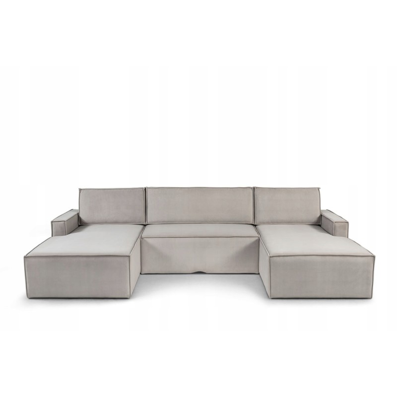 Moon sectional sofa with a sleeping function, U-shaped storage