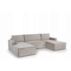 Moon sectional sofa with a sleeping function, U-shaped storage
