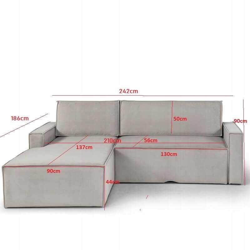 Ecksofa Moon mit Schlaffunktion und ausziehbarem Stauraum