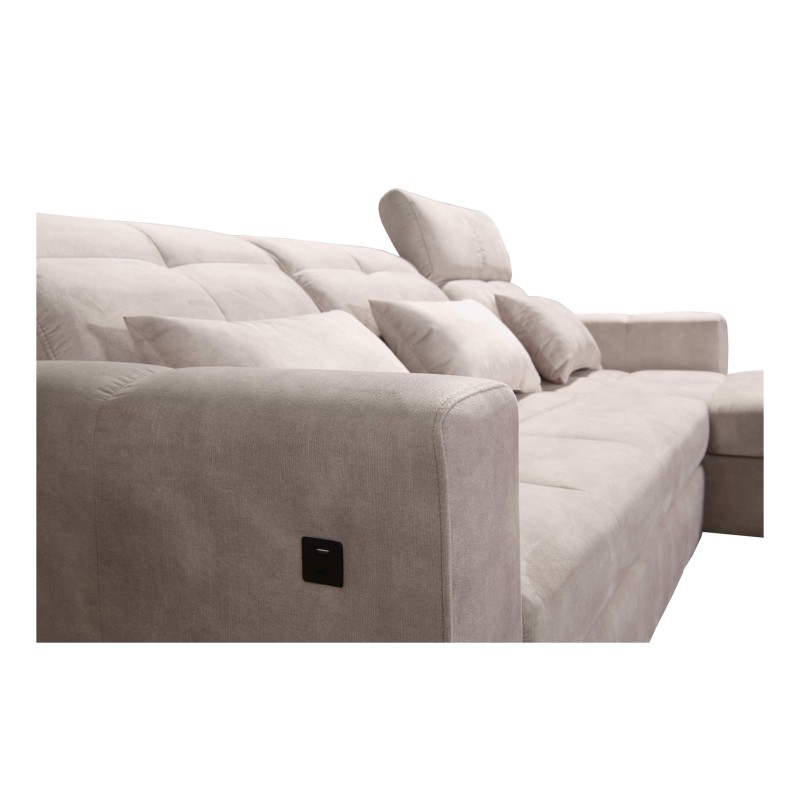 Luxury Zeni Corner Sofa with Sleeping Function in Velvet Fabric, Wave 6 | Your Place for Comfort