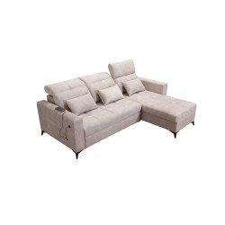 Luxury Zeni Corner Sofa with Sleeping Function in Velvet Fabric, Wave 14 | Your Place for Comfort