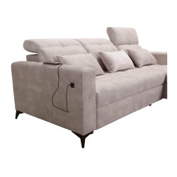 Luxury Zeni Corner Sofa with Sleeping Function in Velvet Fabric, Wave 15 | Your Place for Comfort