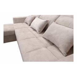 Luxury Zeni Corner Sofa with Sleeping Function in Velvet Fabric, Wave 6 | Your Place for Comfort