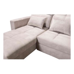 Luxury Zeni Corner Sofa with Sleeping Function in Velvet Fabric, Wave 14 | Your Place for Comfort