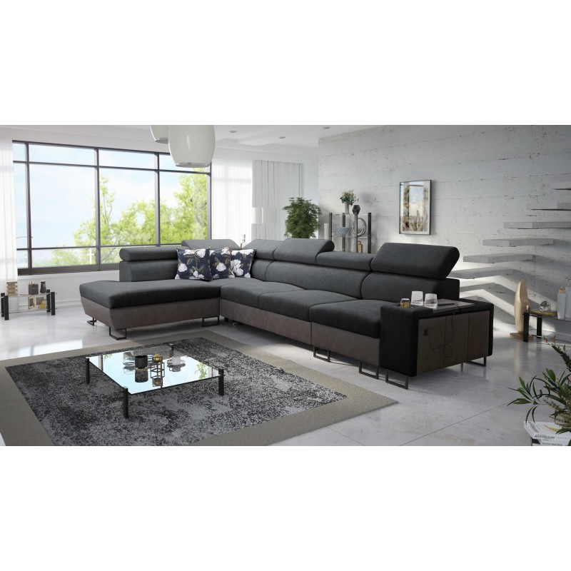Prestige XI Maxi Corner Sofa with Sleeping Function and USB Port | Upholstered Corner Sofa, Soft to the Touch, Freya 210.24 + Ta
