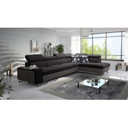 Sofá esquinero Prestige XI Mini con función de cama y puerto USB - Suave al tacto, Freya 210.25 + Tauro 8207