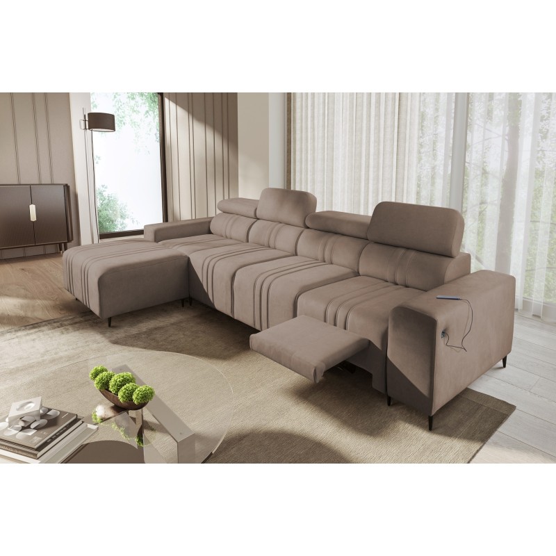 Verona XII Mix Corner Sofa with Sleeping Function Velvet, Vena 14 - elegance and comfort in one piece of furniture