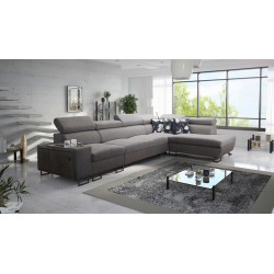 Prestige XI Mini Ecksofa mit Schlaffunktion und USB-Anschluss - Weich im Griff, Freya 210.23 + Tauro 8207