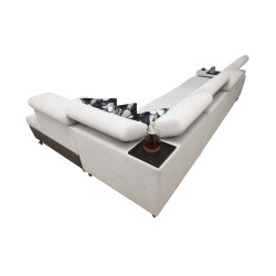 Prestige XI Mini corner sofa with sleeping function and USB port - Soft to the touch, Freya 210.08 + Tauro 8203