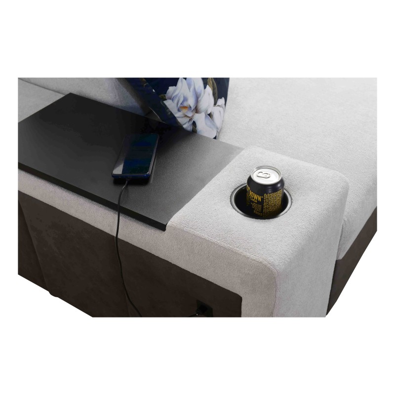 Кутовий диван Prestige XI Mini з функцією сну та USB-портом - М'який на дотик, Freya 210.04 + Tauro 8203