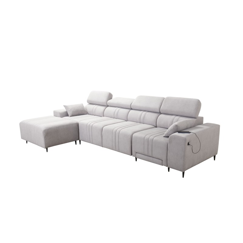 Verona XII Mix Corner Sofa with Sleeping Function in Velvet, Vena 13 - Elegance and Comfort in One Piece of Furniture