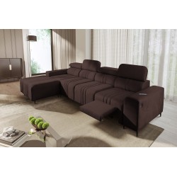 Verona XII Mix Corner Sofa with Sleeping Function in Velvet, Vena 13 - Elegance and Comfort in One Piece of Furniture