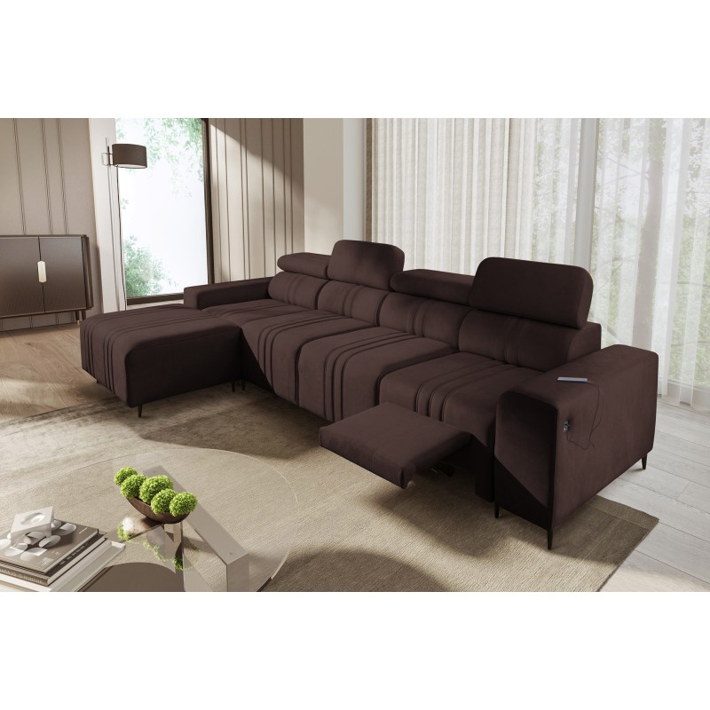 Ecksofa Verona XII Mix mit Schlaffunktion Velours, Vena 13 - Eleganz und Komfort in einem Möbelstück