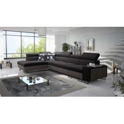 Sofá esquinero Prestige XI Mini con función de cama y puerto USB - Suave al tacto, Freya 210.25 + Tauro 8207