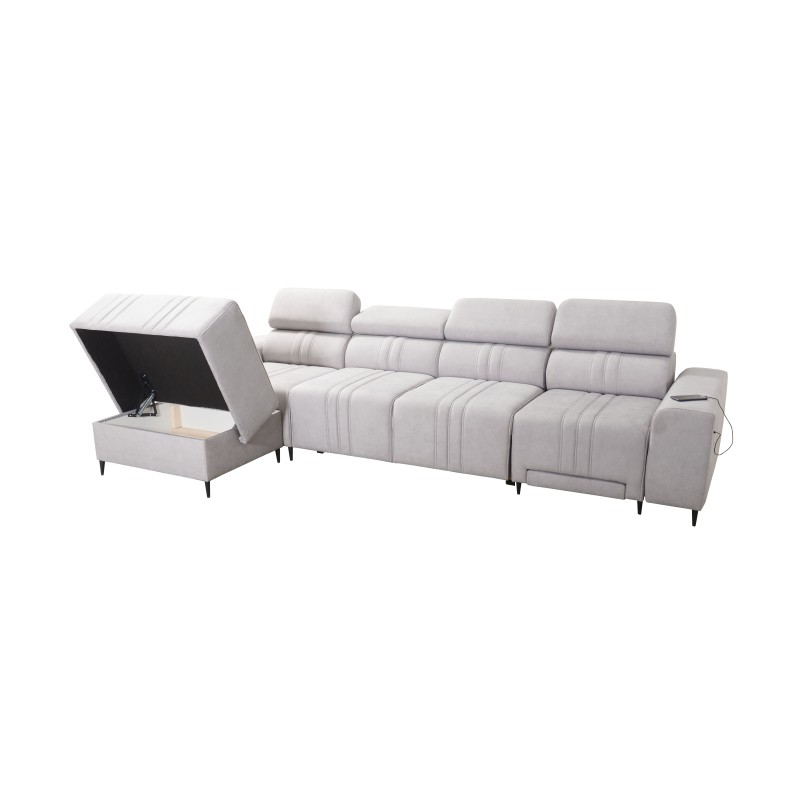 Verona XII Mix Corner Sofa with Sleeping Function Velour, Vena 10 - elegance and comfort in one piece of furniture