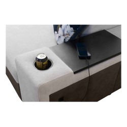 Кутовий диван Prestige XI Mini з функцією сну та USB-портом - М'який на дотик, Freya 210.20 + Tauro 8207