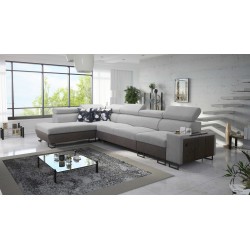 Ecksofa Prestige XI Mini mit Schlaffunktion und USB-Anschluss - Weich im Griff, Freya 210.20 + Tauro 8207
