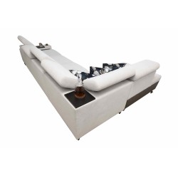 Prestige XI Mini corner sofa with sleeping function and USB port - Soft to the touch, Freya 210.08 + Tauro 8203