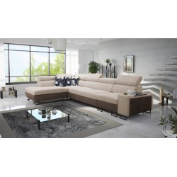 Ecksofa Prestige XI Mini mit Schlaffunktion und USB-Anschluss - Weich im Griff, Freya 210.04 + Tauro 8202