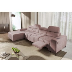 Verona XII Mix Corner Sofa with Sleeping Function Velour, Vena 10 - elegance and comfort in one piece of furniture