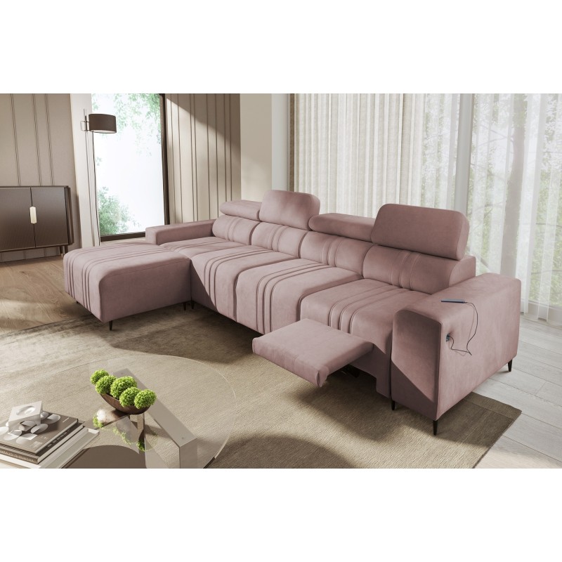 Ecksofa Verona XII Mix mit Schlaffunktion, Samt, Vena 10 - Eleganz und Komfort in einem Möbelstück