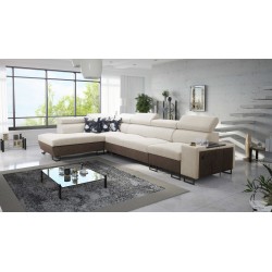 Ecksofa Prestige XI Mini mit Schlaffunktion und USB-Anschluss - Weich im Griff, Freya 210.02 + Tauro 8202