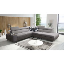 Narożnik Prestige IX z funkcją spania i portem usb - Miękka w dotyku, Freya 210.23 + Tauro 8207