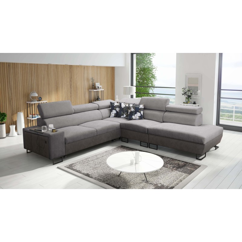 Prestige IX Ecksofa mit Schlaffunktion und USB-Anschluss - Weich im Griff, Freya 210.23 + Tauro 8207
