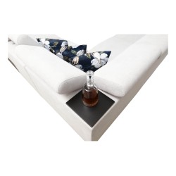 Prestige IX corner sofa with sleeping function and USB port - Soft to the touch, Freya 210.20 + Tauro 8207