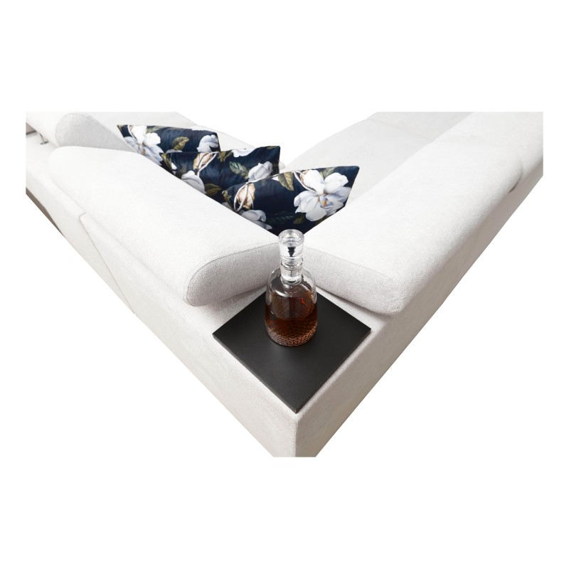 Prestige IX corner sofa with sleeping function and USB port - Soft to the touch, Freya 210.20 + Tauro 8207