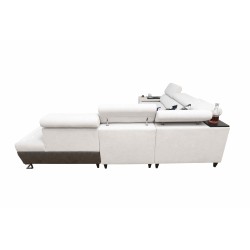 Prestige IX corner sofa with sleeping function and USB port - Soft to the touch, Freya 210.20 + Tauro 8207