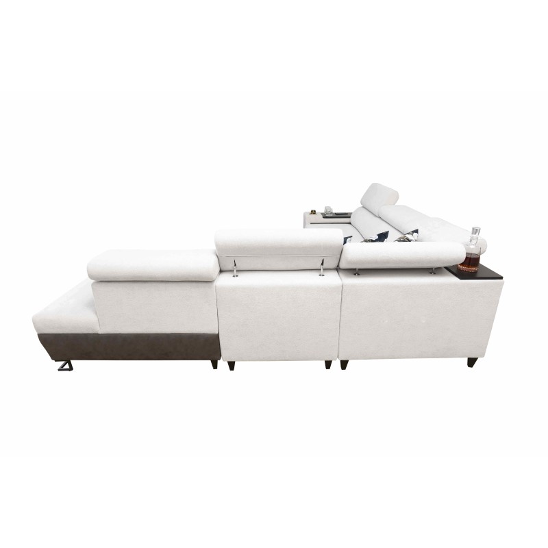 Prestige IX corner sofa with sleeping function and USB port - Soft to the touch, Freya 210.20 + Tauro 8207