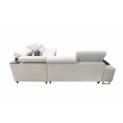 Prestige IX corner sofa with sleeping function and USB port - Soft to the touch, Freya 210.20 + Tauro 8207