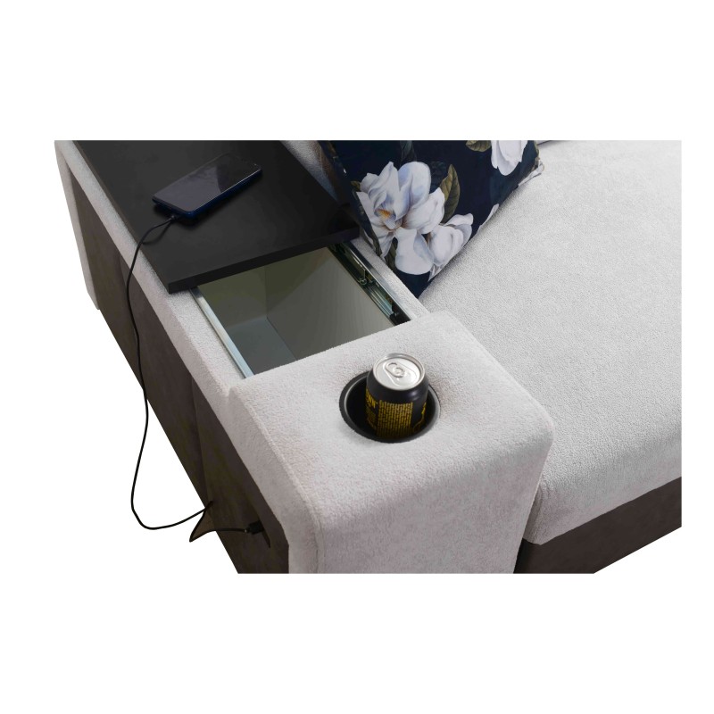 Prestige IX Ecksofa mit Schlaffunktion und USB-Anschluss - Weich im Griff, Freya 210.04 + Tauro 8203.