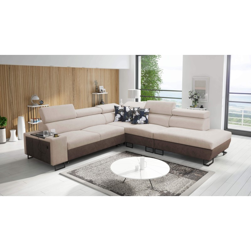 Prestige IX Ecksofa mit Schlaffunktion und USB-Anschluss - Weich im Griff, Freya 210.04 + Tauro 8202