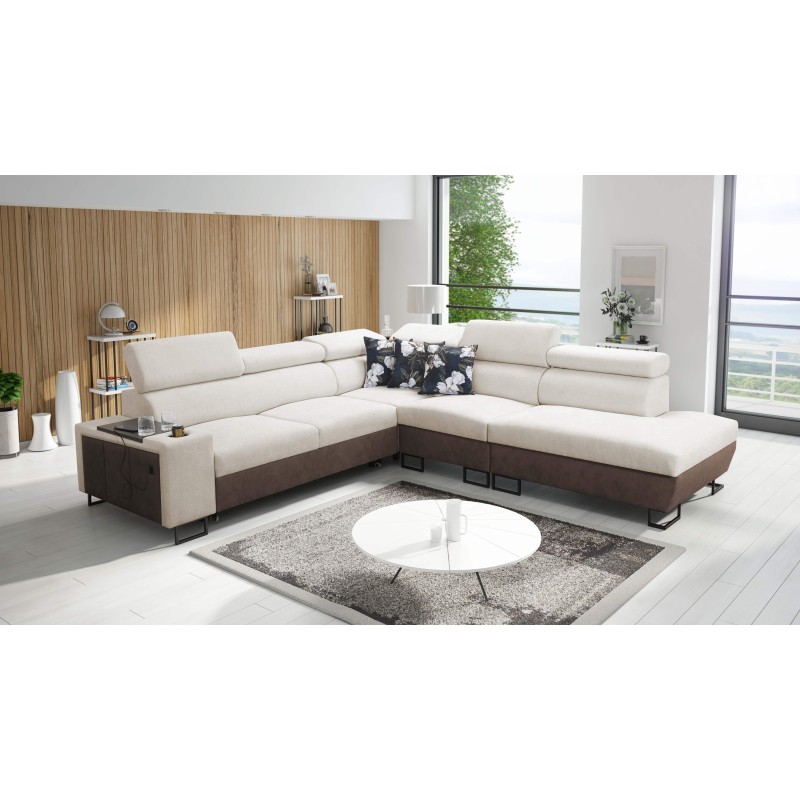 Prestige IX Ecksofa mit Schlaffunktion und USB-Anschluss - Weich im Griff, Freya 210.02 + Tauro 8202