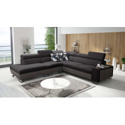 Narożnik Prestige IX z funkcją spania i portem usb - Miękka w dotyku, Freya 210.25 + Tauro 8207