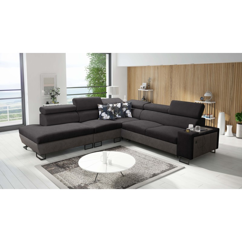 Ecksofa Prestige IX mit Schlaffunktion und USB-Anschluss - Weich im Griff, Freya 210.25 + Tauro 8207