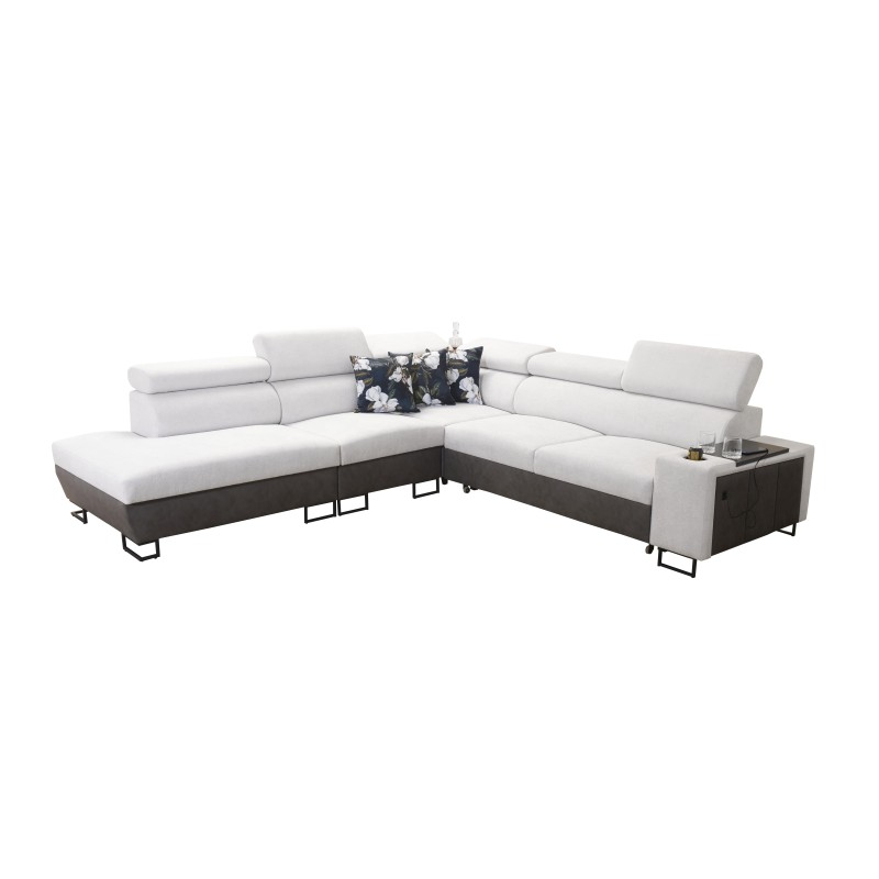 Ecksofa Prestige IX mit Schlaffunktion und USB-Anschluss - Weich im Griff, Freya 210.25 + Tauro 8207