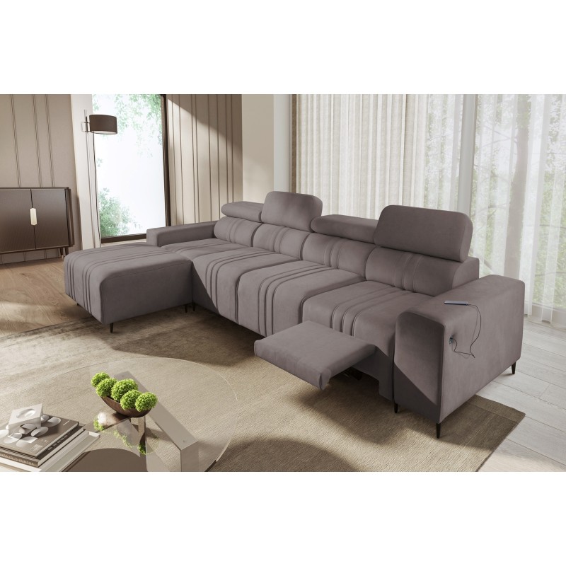 Verona XII Mix Corner Sofa with Sleeping Function Velvet, Vena 8 - elegance and comfort in one piece of furniture